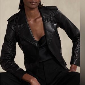 Banana Republic essential Black Leather Moto Jacket